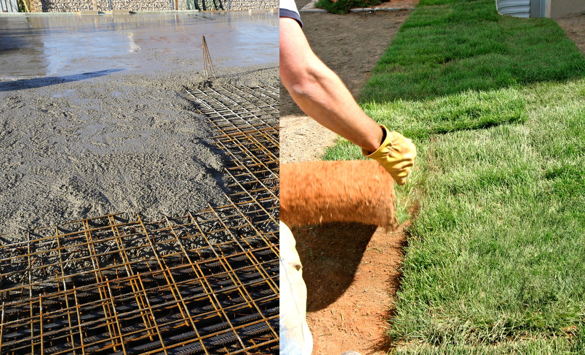 Recently completed concreting and landscaping work