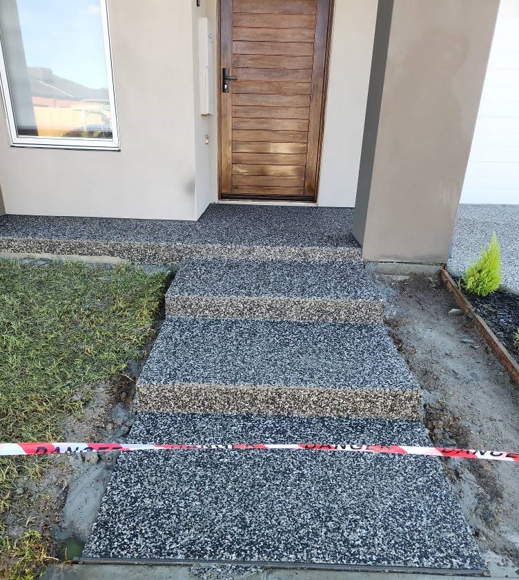 exposed aggregate stairs